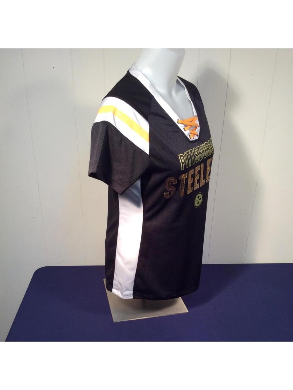 NFL Pittsburgh Steelers Women's Black and Yellow Jersey - Picture 5 of 6